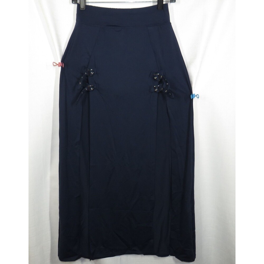 Halara Navy Soft Stretchy Double Buckle Front Split Maxi Skort Skirt XL - Picture 8 of 13